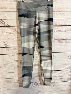 Nike Dry-Fit Power Legend Ribbon Wrap Training Tights Gray,White,Black Size S